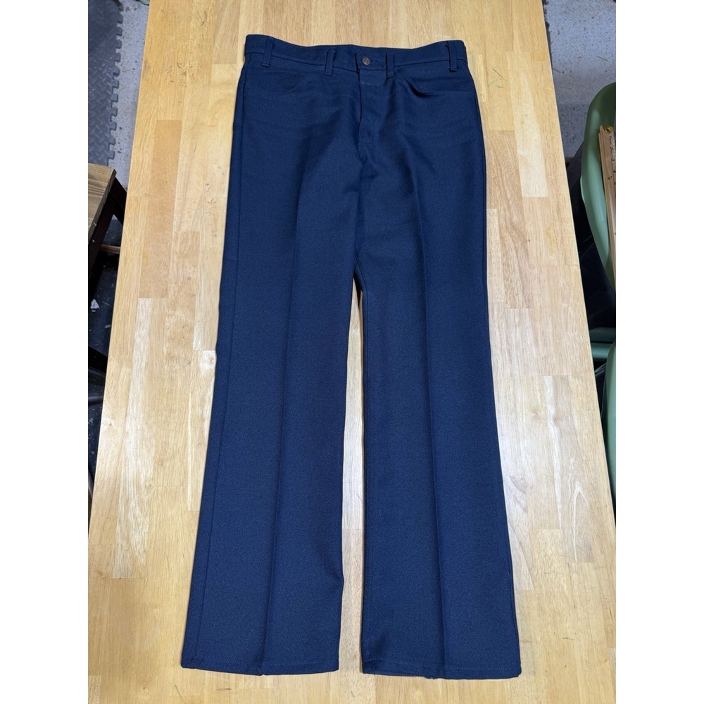 Vintage 1993 Levi's Action Slacks 34x32 Black Bootcut USA Polyester Mens